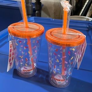 Set of Two Dunkin 16oz Acrylic Tumblers